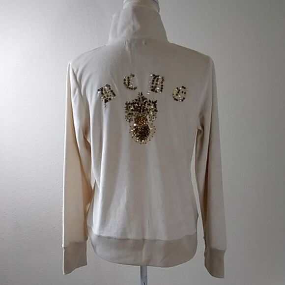 BCBGMAXAZRIA CREAM WOMEN SEQUINS SWEATER NEW SIZE L - Picture 2 of 14